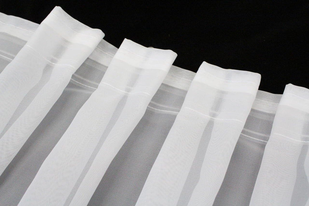 EASYHomefashion Fertiggardine nach Mass Voile Store weiss, massgefertigt, halbtransparent mit FLACHF