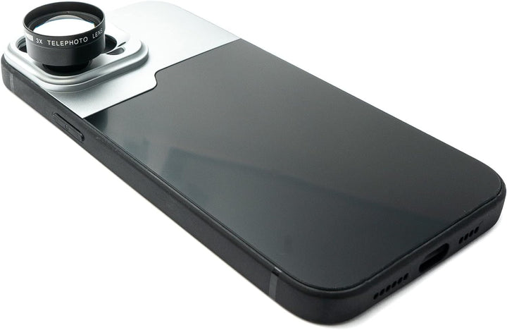 SYSTEM-S Zoom Linse 3X Tele Objektiv Filter mit Hülle in Schwarz für iPhone 13 Pro Max