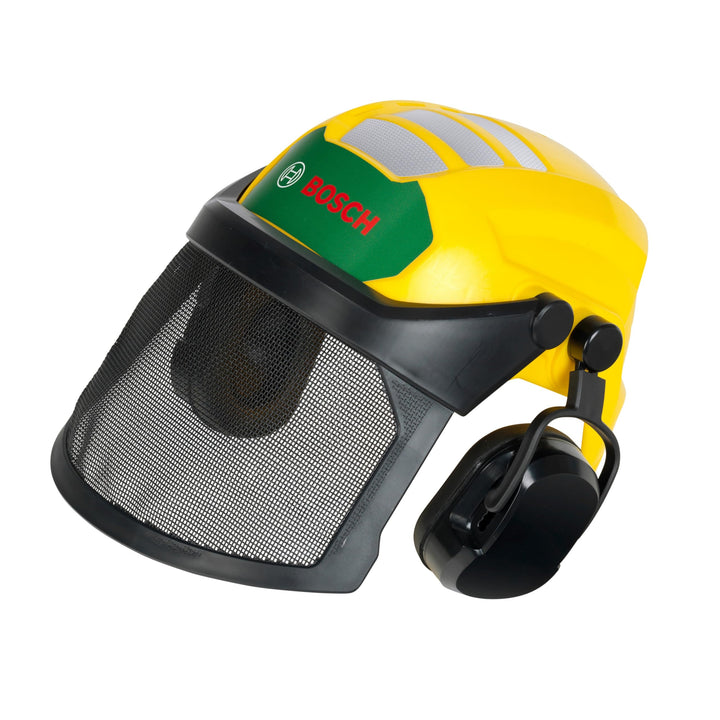 Theo Klein 8199 Bosch Waldarbeiter-Helm Grössenverstellbarer Spielzeughelm mit Visier & Ohrenschütze