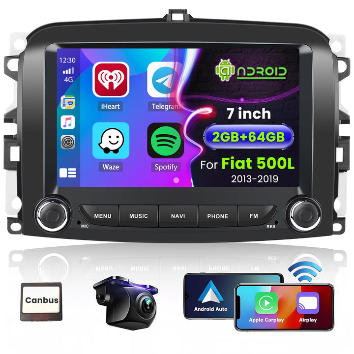 [2G+64G] Hikity Autoradio Navi Für FIAT 500L 2013-2019 Android 13 Wireless Carplay 7 Zoll Bildschirm