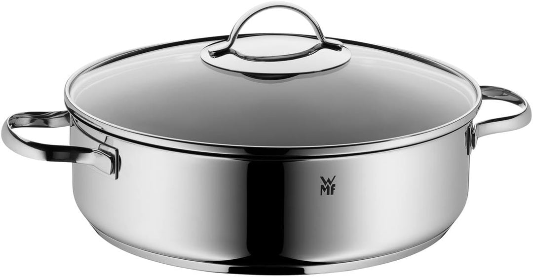 WMF Schmorpfanne 28cm Induktion, Schmortopf mit Deckel 5l, Cromargan Edelstahl beschichtet, backofen