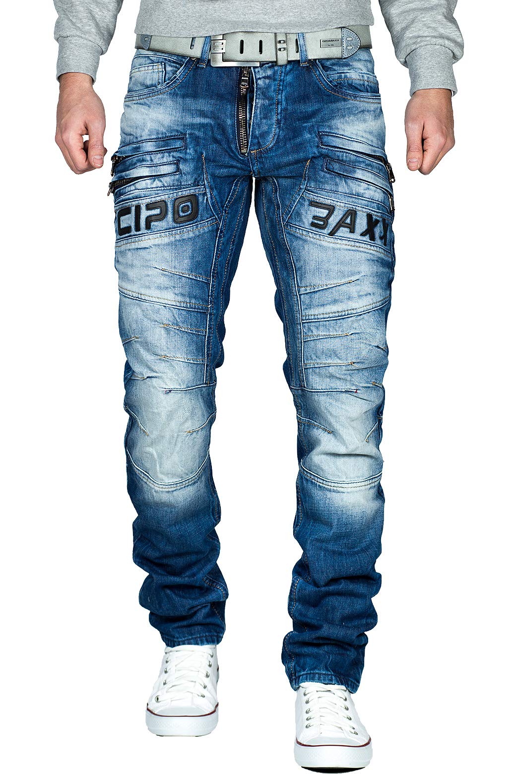Cipo &amp; Baxx Herren Jeans besondere Designs 30W / 32L Blau - 65, 30W / 32L Blau - 65