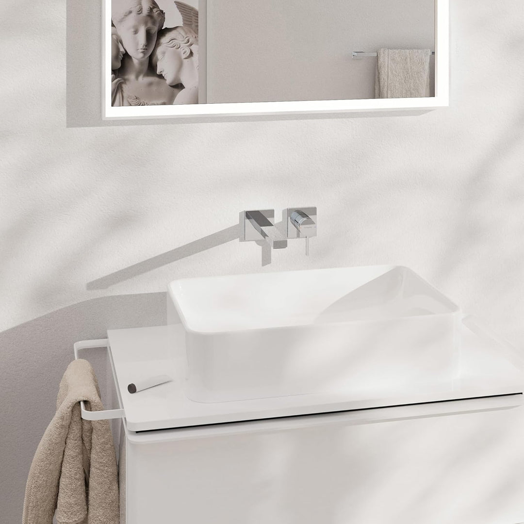 hansgrohe Tecturis E - Waschtischarmatur Unterputz für Wandmontage mit Ablauf, Wasserhahn Bad mit Au