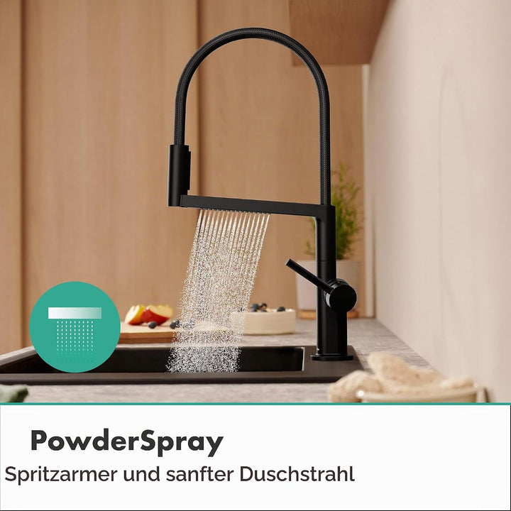 hansgrohe Talis Select M54 PowderSpray Küchenarmatur mit flexiblem Auslauf und Brause, SemiPro, 3 St
