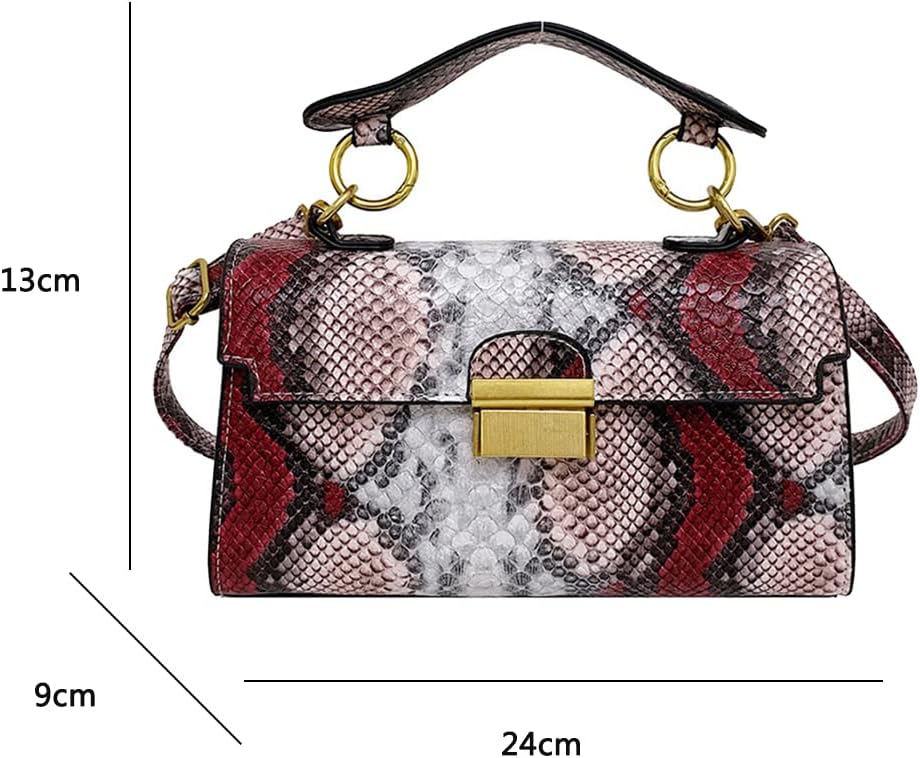 Coolives Damen Kleine Umhängetasche mit Krokodilledermuster Mini Handtasche aus PU-Leder Clutches Da