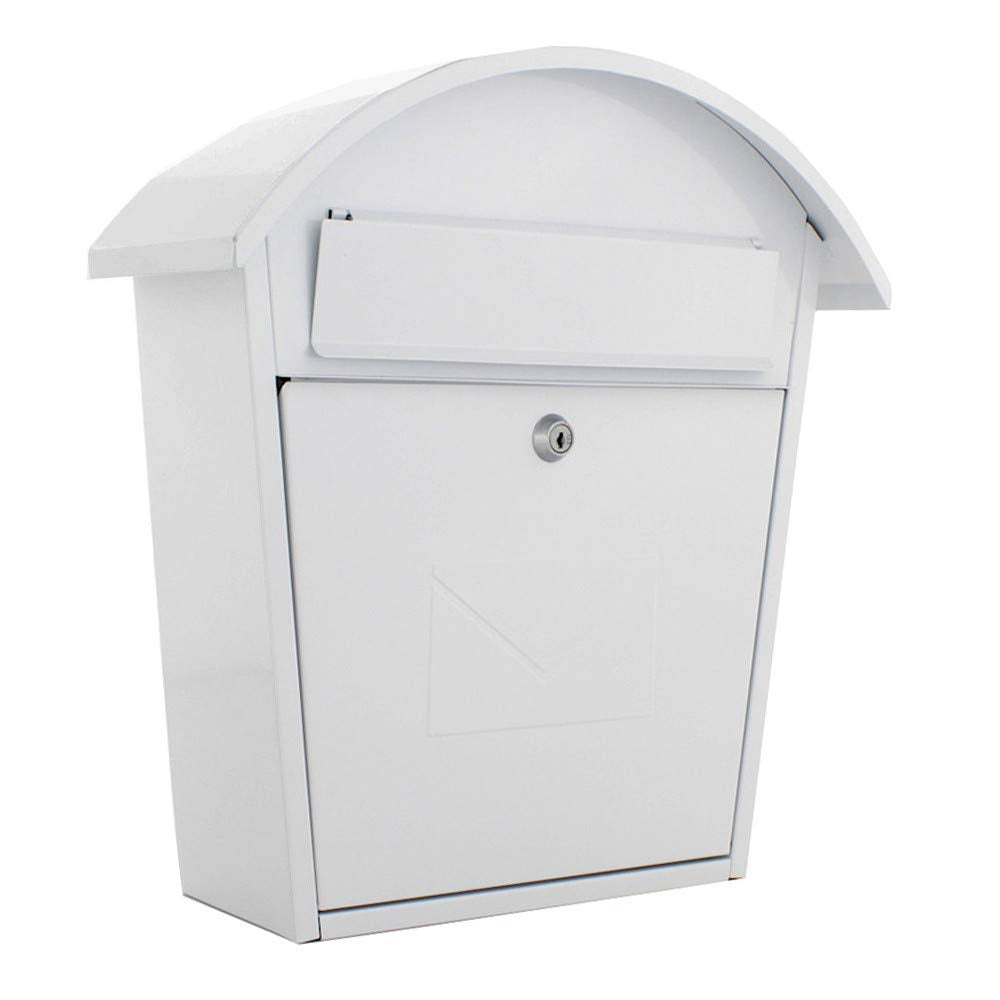 Profirst Mail PM 710 Briefkasten Weiss Stahl, BxH 36 x 38 cm, Zylinderschloss inkl. 2 Schlüssel, Tür