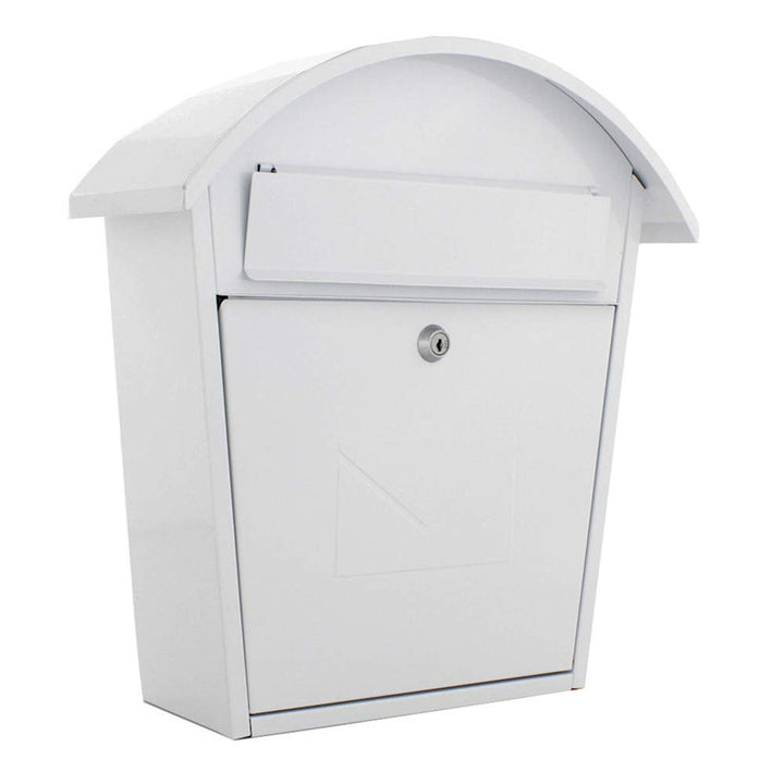 Profirst Mail PM 710 Briefkasten Weiss Stahl, BxH 36 x 38 cm, Zylinderschloss inkl. 2 Schlüssel, Tür