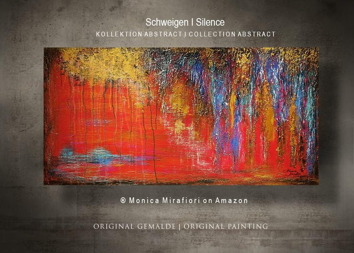 Monica Mirafiori I 100% HANDGEMALT I Gemälde Schweigen 100x50cm | Gemälde Handgemalt | Acrylgemälde