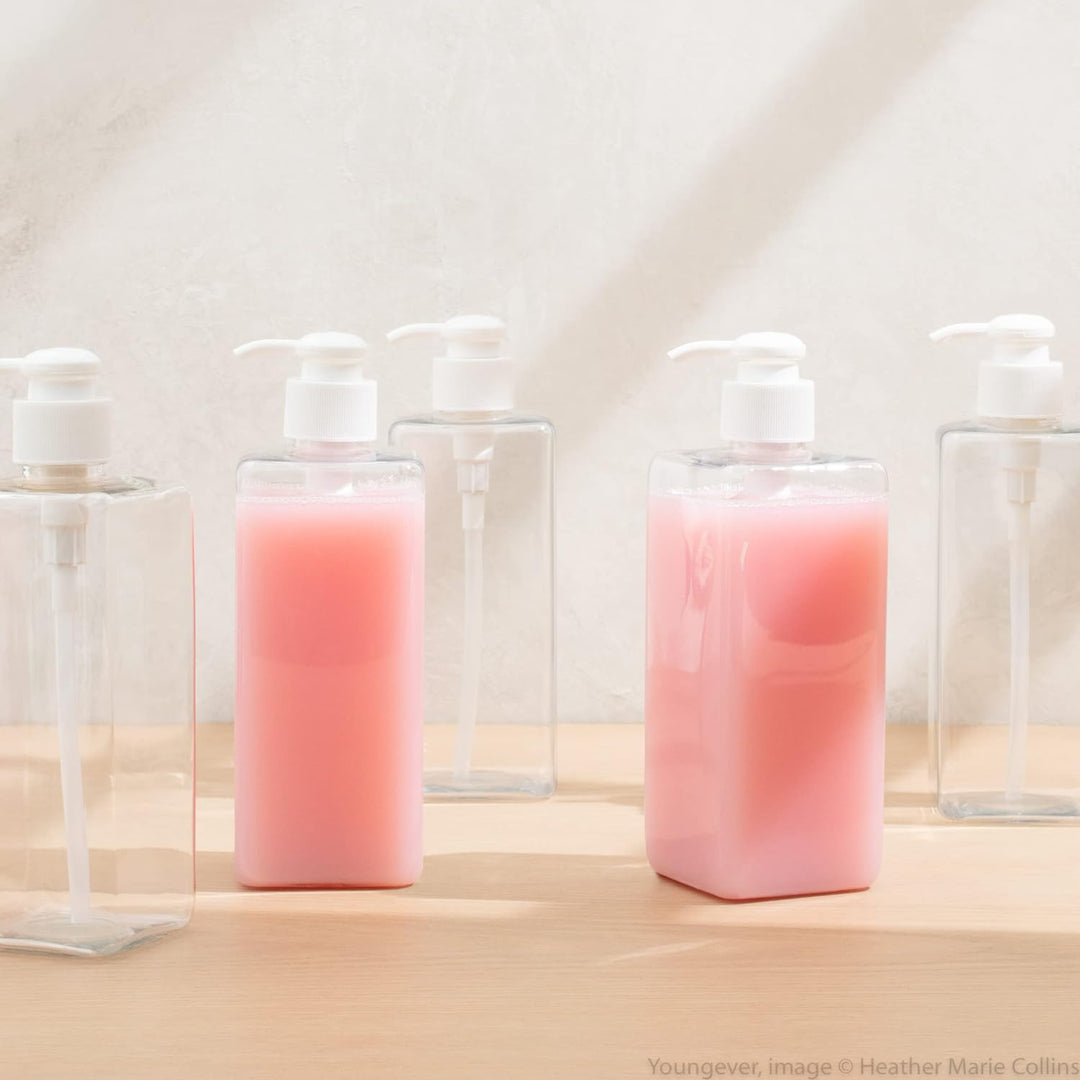 Youngever 3er-Set 1L Pumpflaschen für Shampoo, Mehrweg Kunststoff Pumpspender Seifenspender Dispense