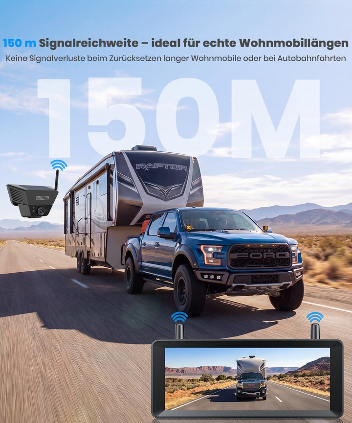 AUTO-VOX Magnetische Solar Rückfahrkamera Kabellose: 1 Min Installation, 1080P HD Zwei-Kanal mit Auf