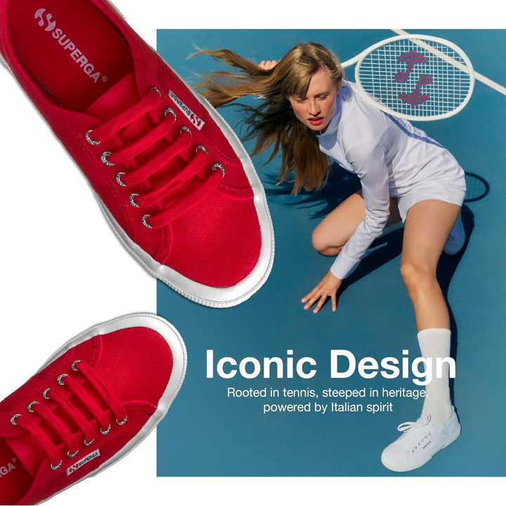 Superga 2750 Linu, Damen Schnürsneaker 39 EU Rot Red White, 39 EU Rot Red White