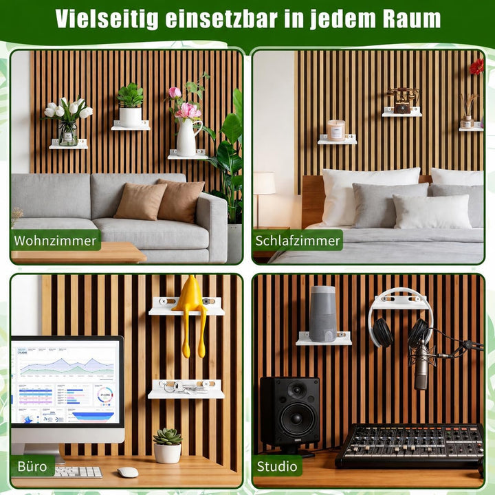 Regal für Akustikpaneele - 2er Set Zubehör Akustikpaneele Ohne Bohren für Vertikale Horizontale Pane