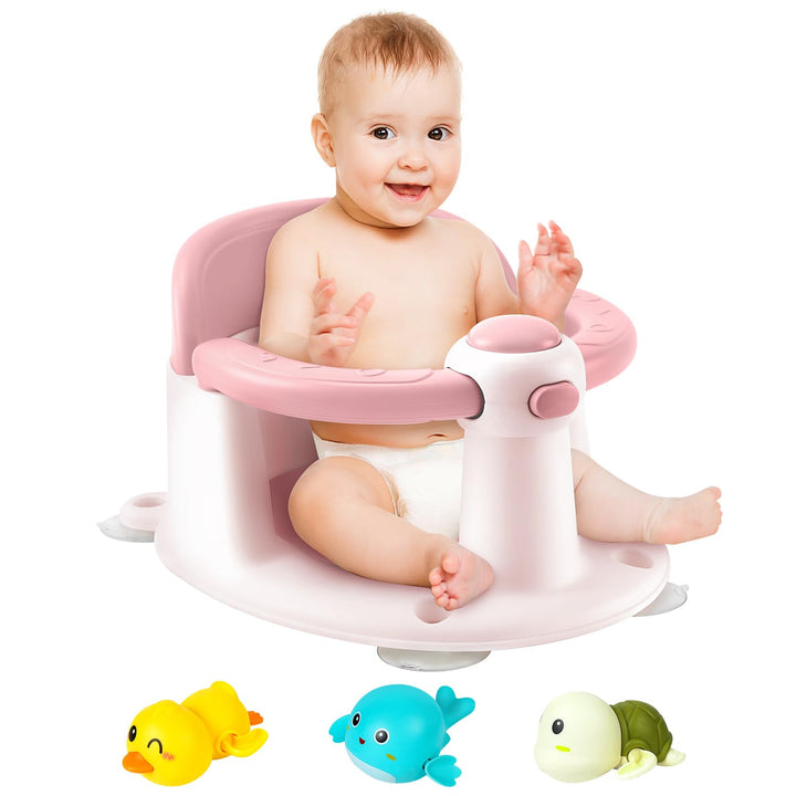 Baby Badesitz - Badewannensitz ab 6 bis 24 monate - Badewannen mit 4-starken Saugnäpfen und 360° Run