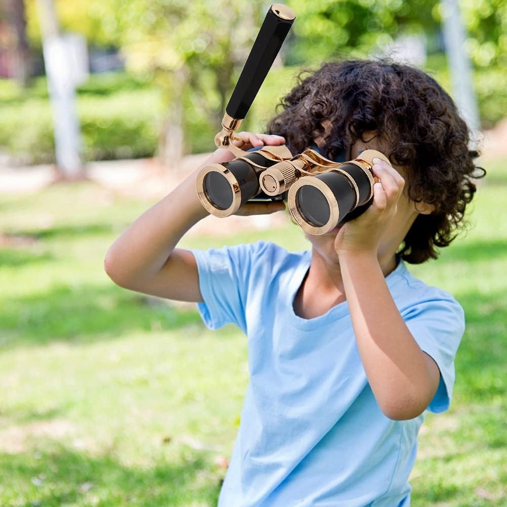 Fernglas, tragbares 3X25 Opera Theatre Binokular Teleskop für Frauen Mädchen Kinder(Schwarz)