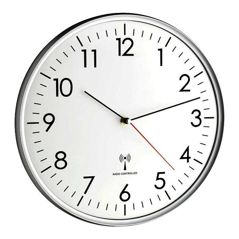TFA Dostmann Analoge Wanduhr Funk, hohe Genauigkeit, Funkuhr Anthrazit, Anthrazit