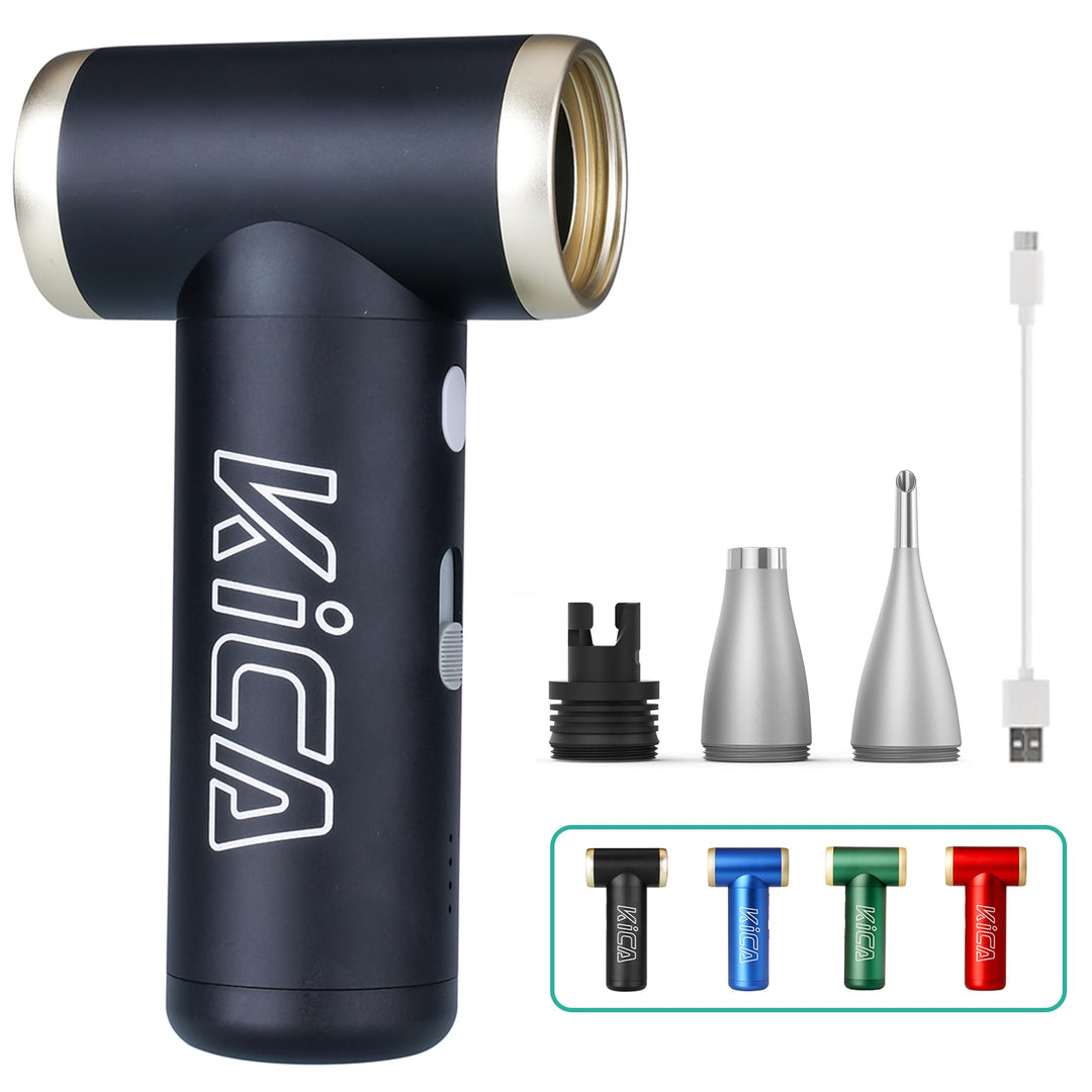 Kica JetFan 2S Elektrische Staubgebläse aus Metall – 117000 U/min, Mini Air Duster mit Stufenloser R