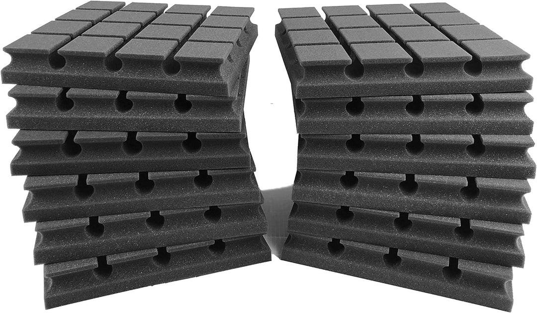 AcousPanel Akustikschaumstoff 12 Stücke Schaumstoffplatten 30x30x5cm Anthrazitgrau.