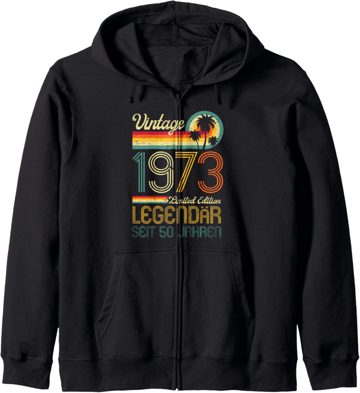 50.Geburtstag Retro Vintage Sunset Legendär Jahrgang 1973 Kapuzenjacke