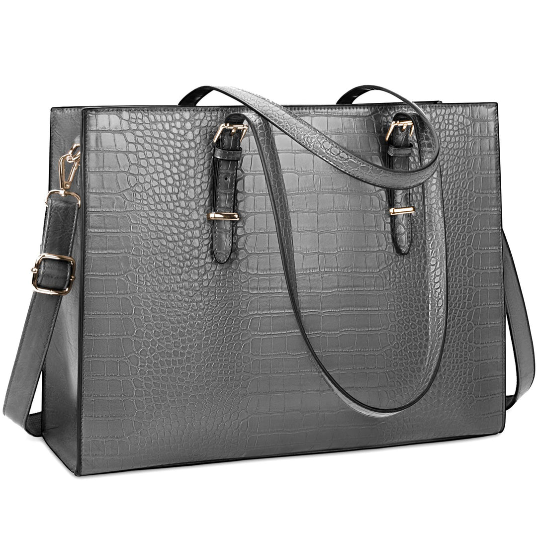 Lubardy Handtasche Damen Shopper Damen Gross Laptop Tasche 15.6 Zoll Elegant PU Leder Umhängetasche