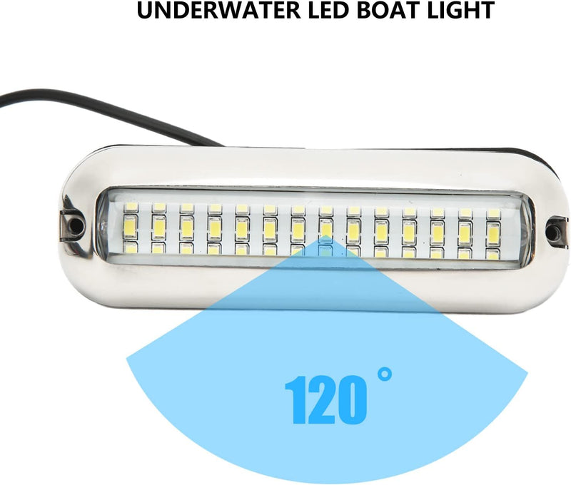 CHICIRIS Marine-LED-Leuchten, 1500LM 42 LEDs Unterwasser-LED-Bootslicht IP68 Wasserdichte Ablassschr