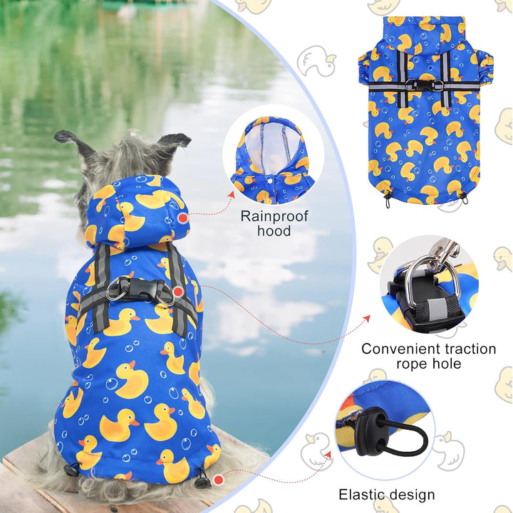 BEAUTYZOO Hunderegenmantel mit integriertem Geschirr für kleine mittelgrosse Hunde und Welpen, Junge