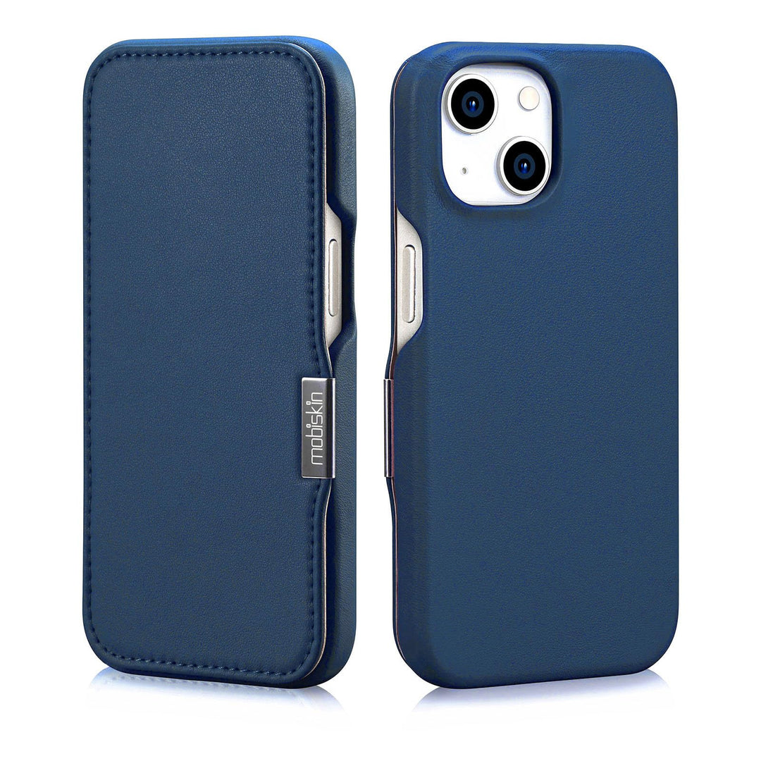 Mobiskin Hülle für iPhone 15 (6,1 Zoll), Handyhülle mit Leder, Case kompatibel mit MagSafe, Schutzhü