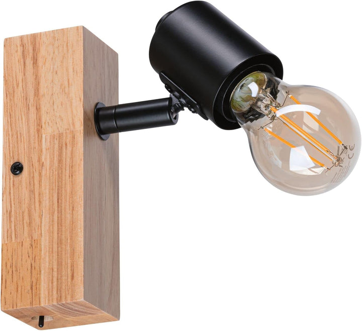Paulmann 66770 Strahler Arvid 1-flammig max. 1x20 Watt Deckenleuchte Schwarz/Holz Spot Metall E27 1e