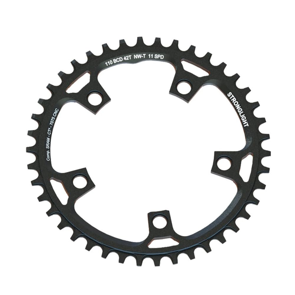 Stronglight Unisex – Erwachsene Gravel Kettenblat, schwarz, 1size