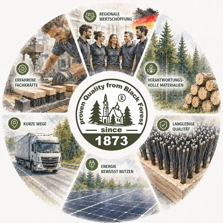Fensterwascher Halbmond gefertigt aus Buchenholz und Naturhaar- Rosshaarborsten. Fensterbürste mit e