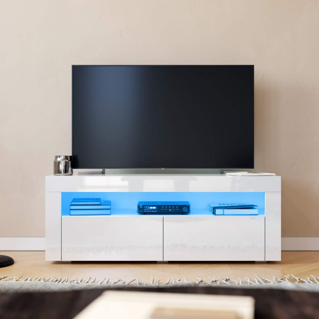 SONNI TV Board, Fernsehtisch, Lowboard Hochglanz,mit LED-Beleuchtung, 12 Farben können eingestellt W