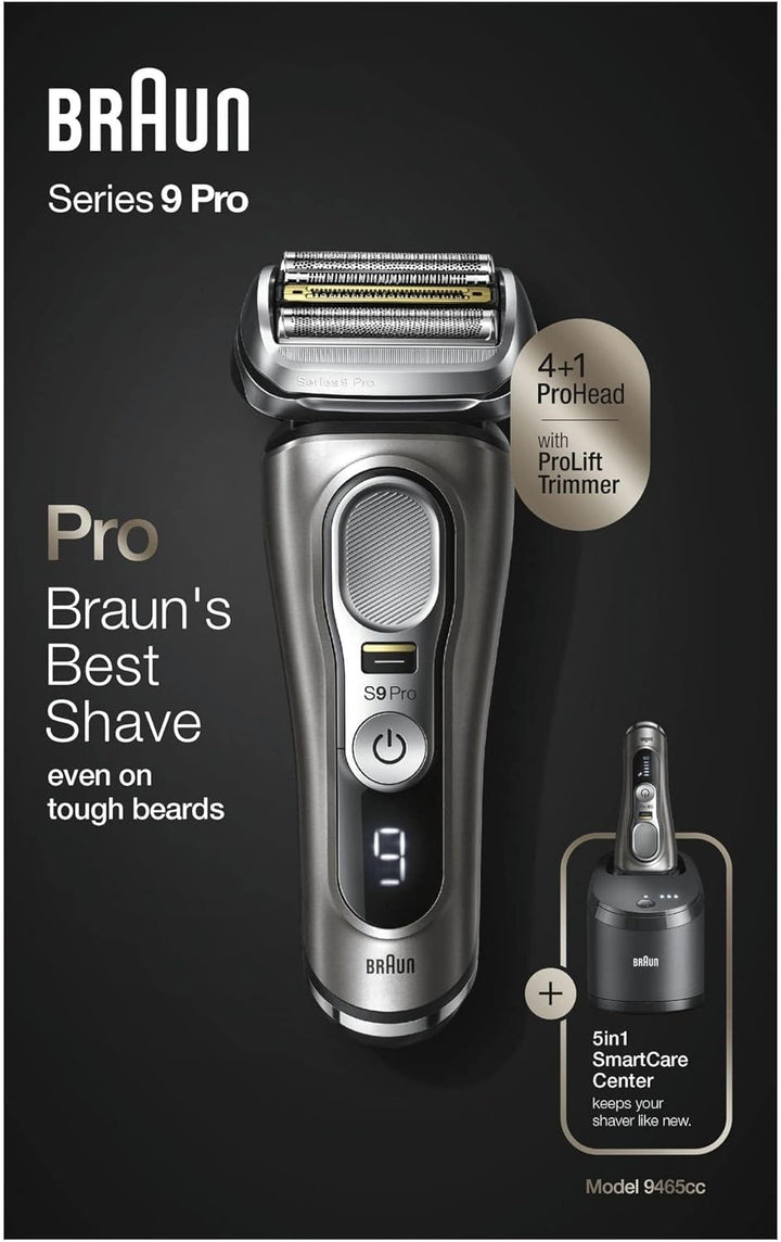 Braun Series 9 Pro Premium Rasierer Herren, Testsieger Stiftung Warentest, 4+1 Scherkopf, Elektroras