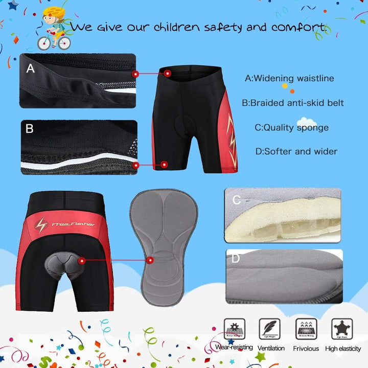 Kinder Jungen Radtrikot Set Mädchen Fahrrad Trikot Kurzarm &amp; Radhose mit Sitzpolster Radsport Anzüge