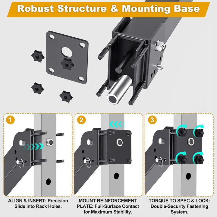 Kipika Power Rack Jammer Arms – Verstellbare Höhe & Winkel Hebelarmsystem für Power Cages mit 1,6 cm