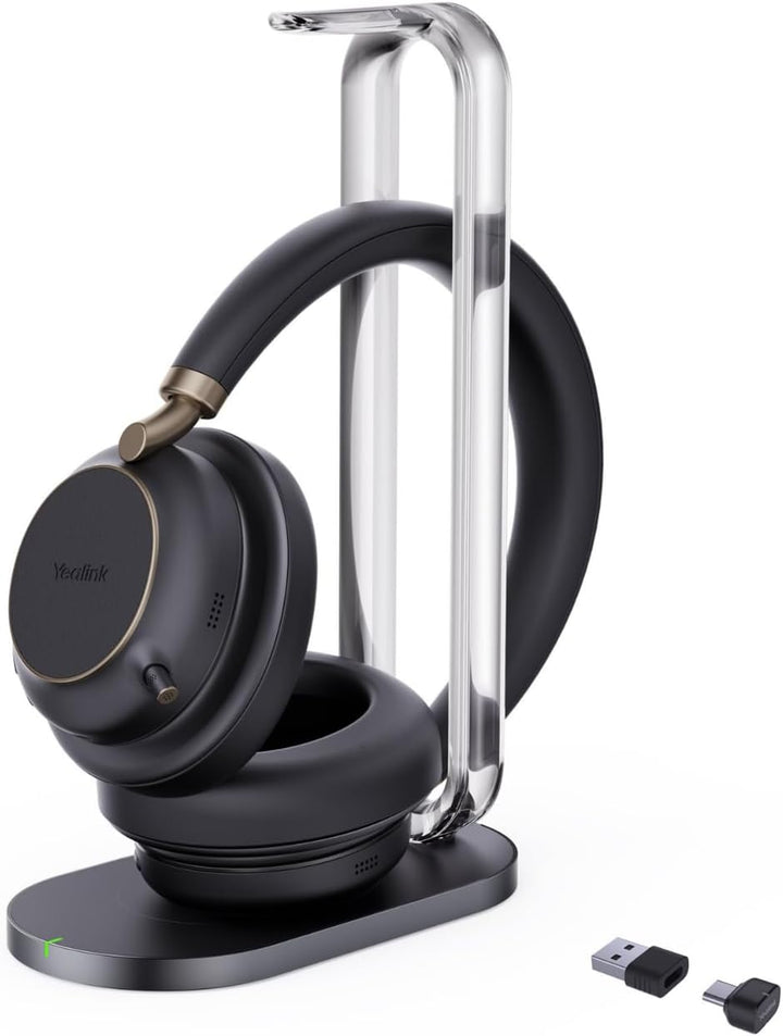 Yealink BH 76 Plus Teams Headset inkl. Ladeständer – Bluetooth, ANC, 40h Akkulaufzeit, USB-C/A, Schw