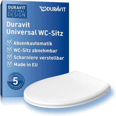 Duravit Universal Toilettendeckel mit Absenkautomatik, WC Sitz Quick Release & Universal Brauseschla