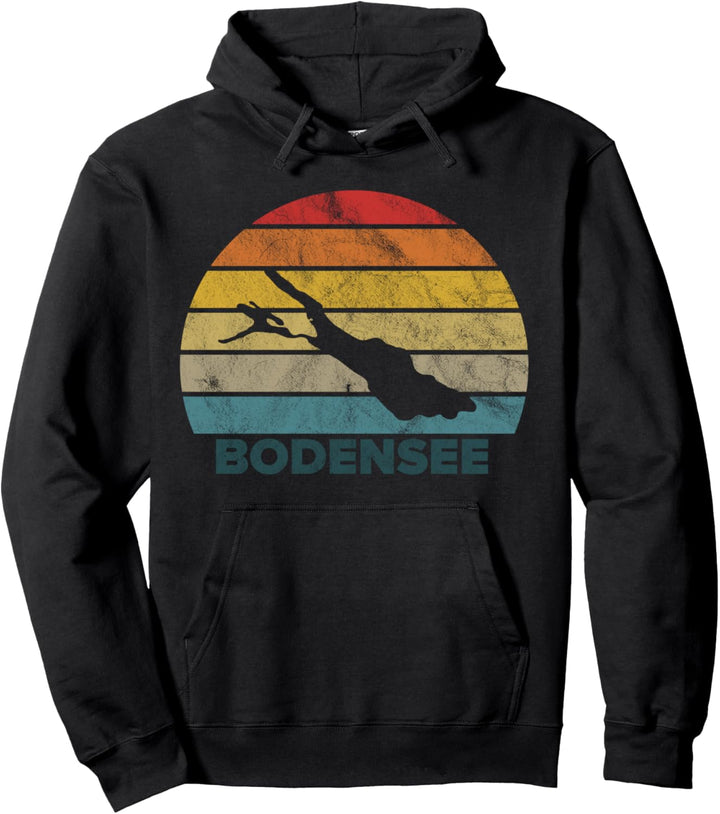 Bodensee Sonnenuntergang Retro Sunset Vintage Urlaub Sommer Pullover Hoodie