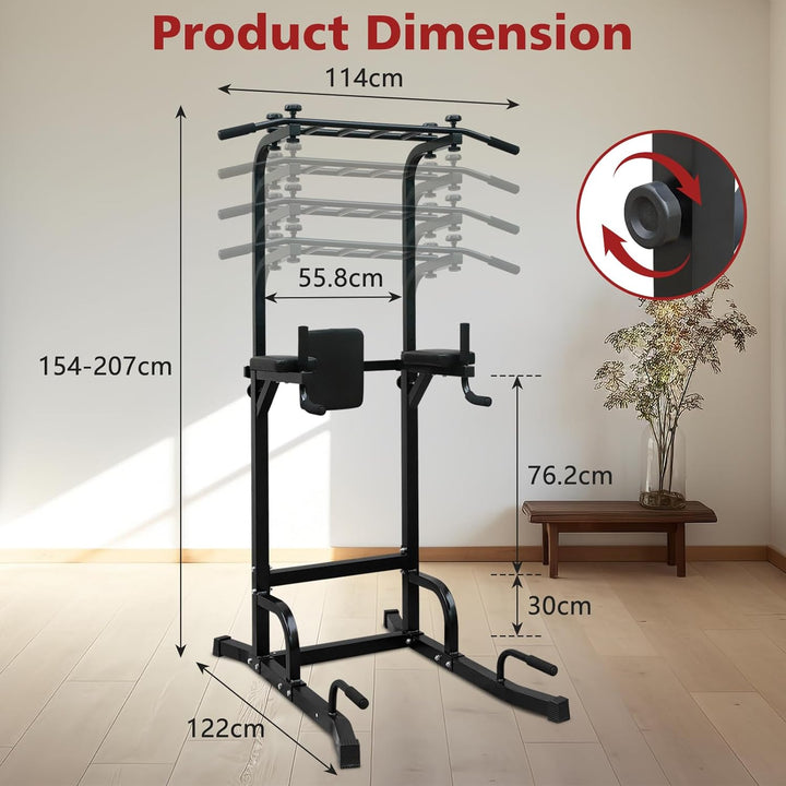 Dip Station Multifunktions-Dip Ständer, Freistehend Fitnessgerät für Calisthenics und Krafttraining,