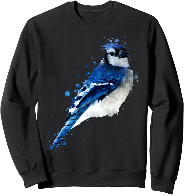 Künstlerische Tier Malarei des blauen Jayvogel des Aquarells Sweatshirt