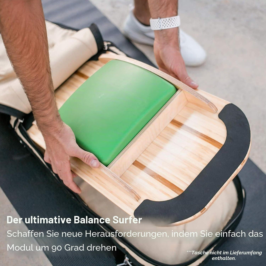 Blue Planet Balance Surfer 7-in-1 Bamboo Wooden Balance Board Trainer für Büro, Gym &amp; Home | Ideal f