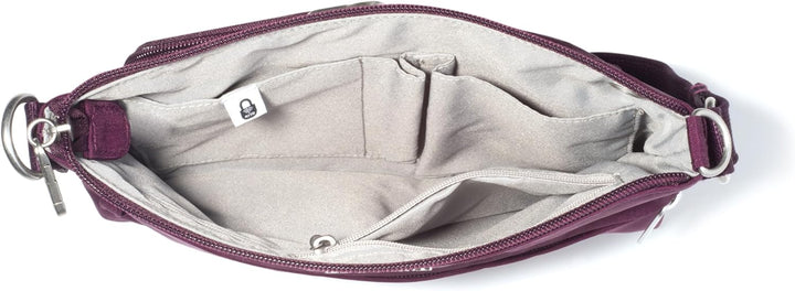 Baggallini Damen Diebstahlsicherung Securtex Anti-Diebstahl-Memento Crossbody-Tasche Mulberry, Mulbe