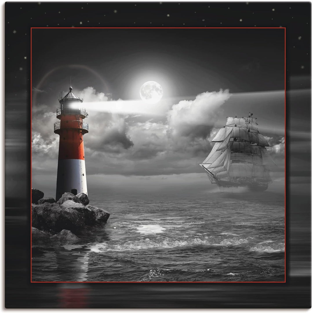 ARTland Leinwandbilder Wandbild Bild auf Leinwand 70 x 70 cm Wanddeko Maritim Meer Küste Strand Leuc