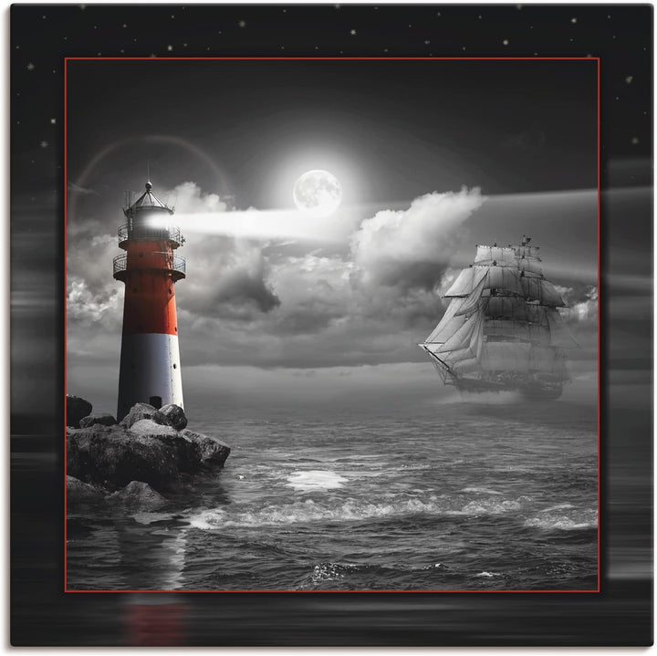 ARTland Leinwandbilder Wandbild Bild auf Leinwand 70 x 70 cm Wanddeko Maritim Meer Küste Strand Leuc