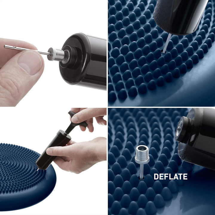 BODYMATE Ballsitzkissen inkl. Pumpe 34cm Durchmesser - Balance-Kissen, Luftkissen, Balance Pad, Nopp