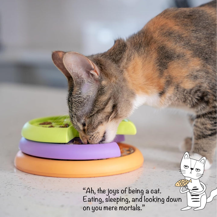 Catstages Nina Ottosson Lickin' Layers Antischlingnapf Katze & Leckerli-Spender - All-in-One Slow Fe