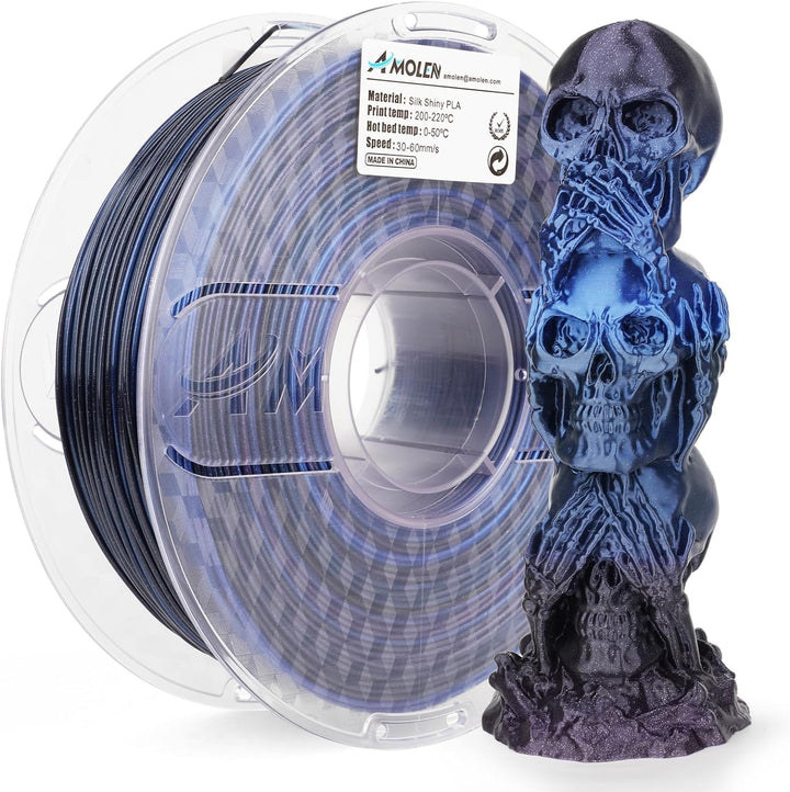 AMOLEN PLA 3D Drucker Filament, Matt PLA Filament 1.75mm, Sauber Gewickeltes Filament, Kompatibel Mi
