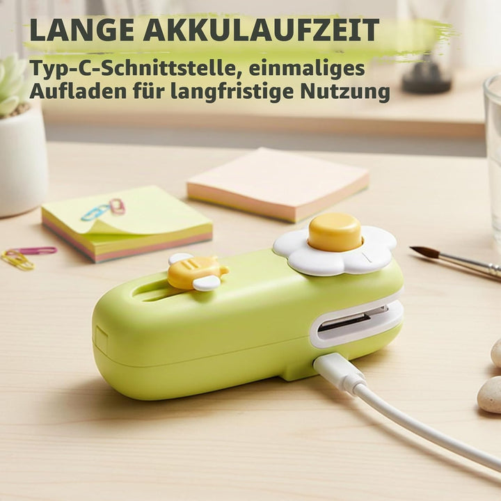 Mini Folienschweissgerät, USB Aufladung, 2 in 1 Hand Versiegelungsmaschine mit Cutter, Vakuumiergerä