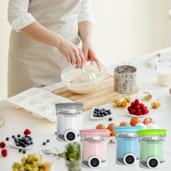 DAZZTIME Behälter für Ninja Creami Deluxe Pints,4 Stück Ersatz für Ninja Creami Deluxe Pints und Dec