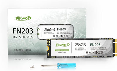 Fikwot FN203 256GB M.2 SATA SSD - SLC Cache 3D NAND TLC SATA III 6Gb/s M.2 2280 NGFF Internal Solid