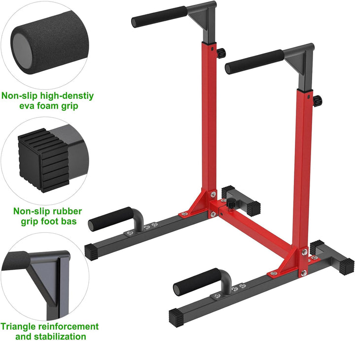 SELEWARE Solide Dip-Bar, verstellbare Dip-Station Home Gym Fitness Calisthenics Ausrüstung, multifun