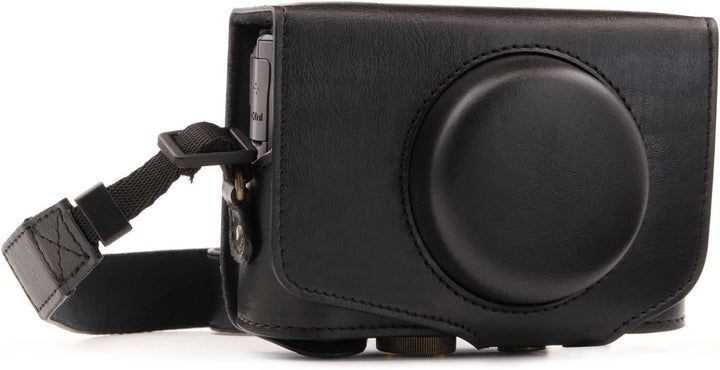 MegaGear MG1173 Canon PowerShot SX740 HS, SX730 HS Ever Ready Leder Kameratasche - Schwarz, Schwarz